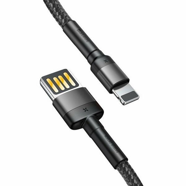 кабель USB&rarr;Lightning Baseus Cafule Cable Special Edition 1 метр 2.4A Grey+Black (CALKLF-GG1) CALKLF-GG1 фото