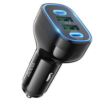 АЗП 2*Type-C+2*USB HOCO NZ11 Guide PD72W Black 6942007602648 фото