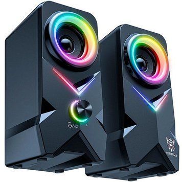колонки ONIKUMA RGB Backlight L2 Black 2 x 5W, Bluetooth, USB, 3.5mm, LED подсветка L2 фото