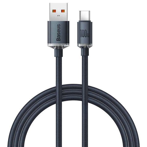 Кабель USB&rarr;Type C 2м BASEUS Crystal Shine Series 2 метра 5A 100W Black (CAJY000501) CAJY000501 фото