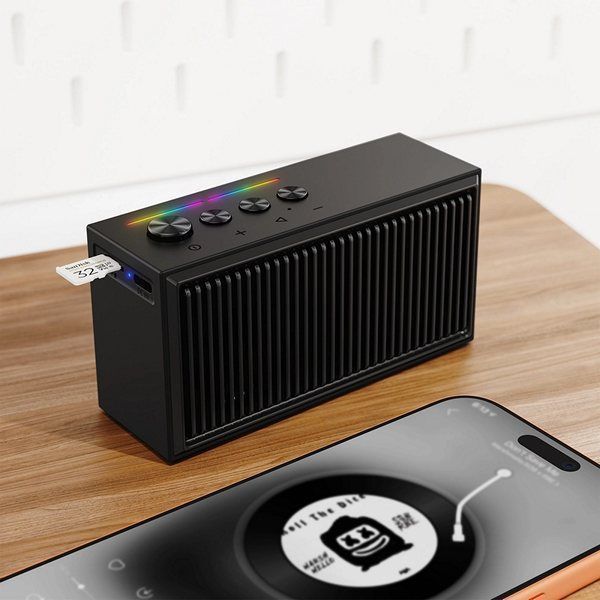 Портативна колонка ACEFAST K9 Go 5W, 10Hours, BT6.0, AUX, FM, TF, USB, 1200mAh Black 6974316286301 фото