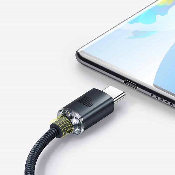 Кабель USB&rarr;Type C 2м BASEUS Crystal Shine Series 2 метра 5A 100W Black (CAJY000501) CAJY000501 фото