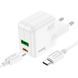 МЗП 1*Type-C + 1*USB 30 Watt Hoco C111A Lucky + cable Type-C to Type-C White (HC111ACCW) 6931474790880 фото 3
