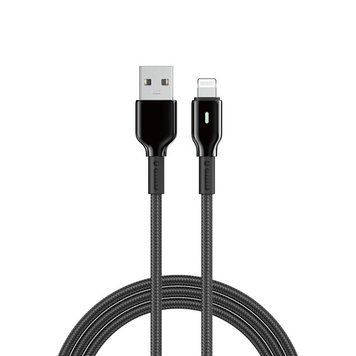 кабель USB&rarr;iP WIWU Wi-C074 Duralink Series Nylon Braided Cable 12W 2,4A Black 6977703654707 фото