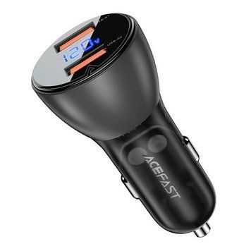 АЗП 2*USB ACEFAST B7 metal 45W (USB-A + USB-A) with digital display (AFB7B) AFB7B фото
