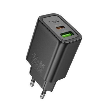 МЗП 1*Type-C + 1*USB 30 Watt HOCO N63 Gentle PD30W+QC3.0 charger (EU) Black 6942007644358 фото