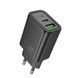 МЗП 1*Type-C + 1*USB 30 Watt HOCO N63 Gentle PD30W+QC3.0 charger (EU) Black 6942007644358 фото 1