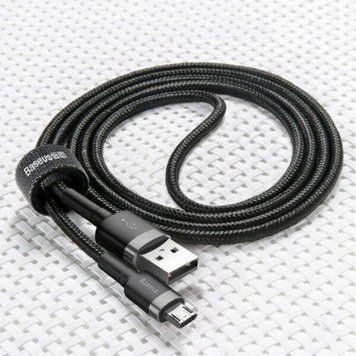 Кабель USB&rarr;microUSB 2 метра BASEUS Cafule 1.5А Black в оплетке (CAMKLF-CG1) CAMKLF-CG1 фото