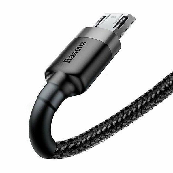 Кабель USB&rarr;microUSB 2 метра BASEUS Cafule 1.5А Black в оплетке (CAMKLF-CG1) CAMKLF-CG1 фото