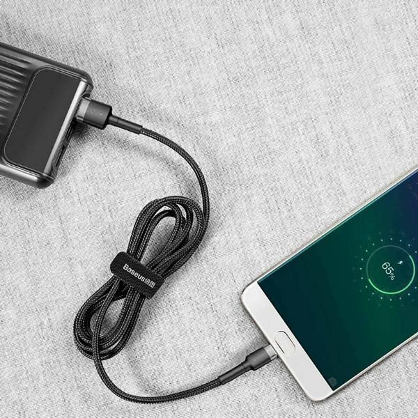 Кабель USB&rarr;microUSB 2 метра BASEUS Cafule 1.5А Black в оплетке (CAMKLF-CG1) CAMKLF-CG1 фото