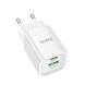 МЗП 1*Type-C + 1*USB 30 Watt HOCO C149A Charm PD30W+QC3.0 charger (EU) White 6942007630337 фото 1