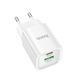 МЗП 1*Type-C + 1*USB 30 Watt HOCO C149A Charm PD30W+QC3.0 charger (EU) White 6942007630337 фото 2