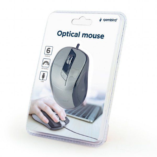 Мышь usb Gembird MUS-6B-01 Black/Grey MUS-6B-01-BG фото