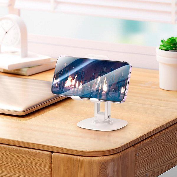 Тримач для мобільного HOCO HD6 Winner dual-axis rotating desktop stand "4.5-7" White 6942007602389 фото