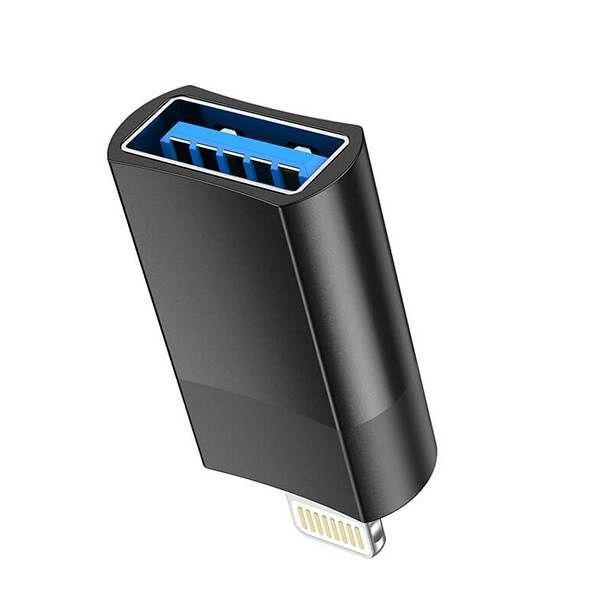 OTG adapter (Lightning to USB) HOCO UA17 |2A, USB2.0 OTG| Black 6931474761989 фото