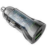 АЗП 2*USB Hoco Z47 Transparent Discovery 20W QC3.0 Black 6931474782212 фото