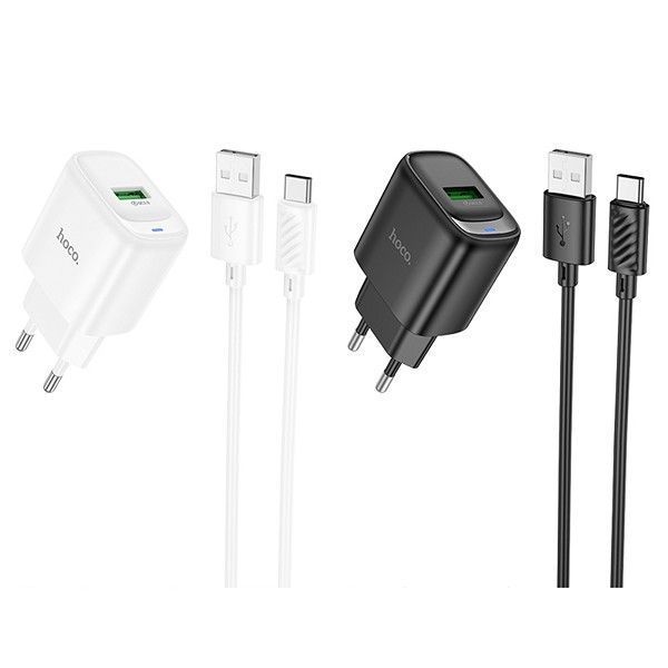 МЗП 1*USB 3000mA HOCO C140A Smart + Type-C кабель |QC3.0/FCP/AFC 3A/18W| Black 6942007627825 фото