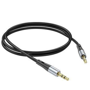 Кабель аудіо AUX 1м Hoco UPA22 silicone Black 6931474769459 фото