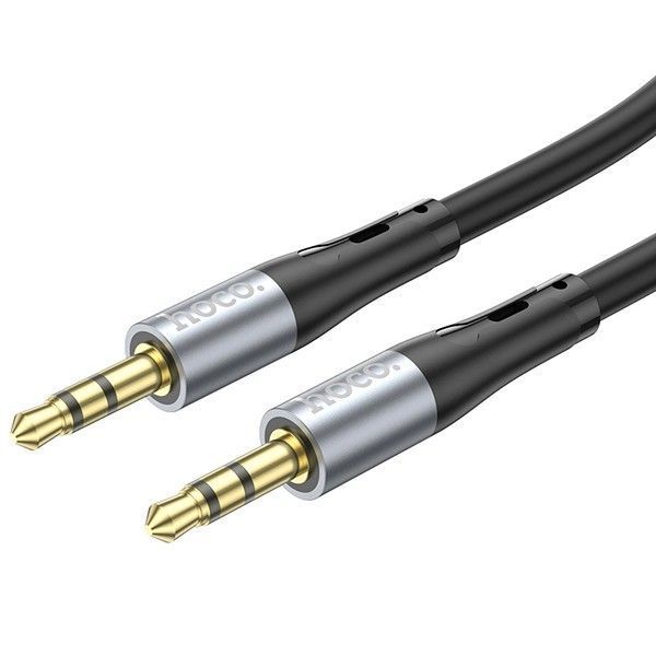 Кабель аудіо AUX 1м Hoco UPA22 silicone Black 6931474769459 фото