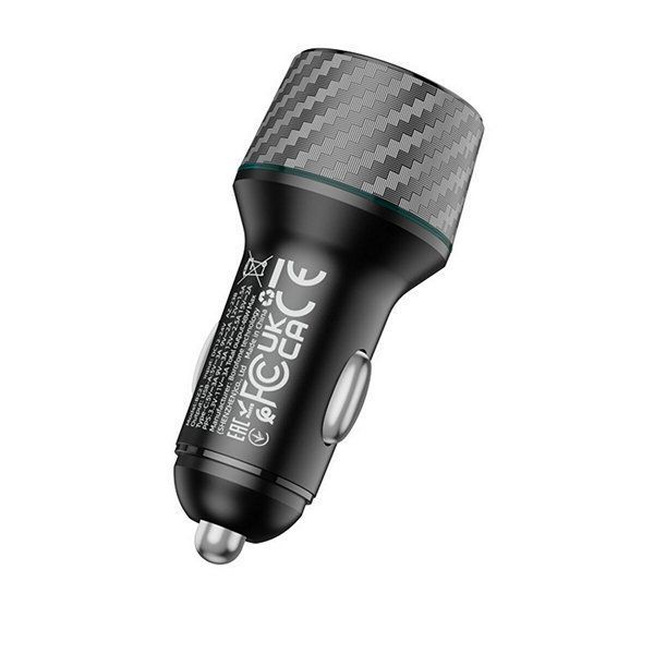 АЗП 1*Type-C+1*USB BOROFONE BZ21 Brilliant 48W dual port PD30W+QC3.0 Black 6941991101175 фото