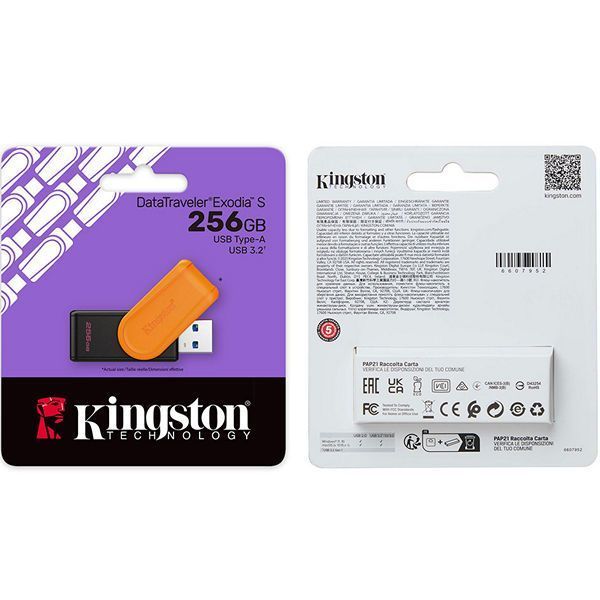 KINGSTON 256GB USB 3.2 DataTreveler Exodia S Black/Orange (DTXS/256GB) DTXS/256GB фото