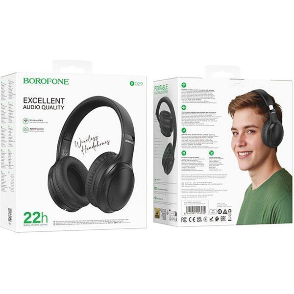 Bluetooth навушники BOROFONE BO29 Fascinador headphones Black 6941991116032 фото