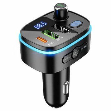 АЗП з FM-модулятором 2*USB HOCO E62 Fighter QC3.0 car BT FM transmitter Black 6931474756299 фото