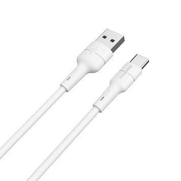 Кабель USB&rarr;Type C Borofone BX30 силиконовый 1 метр 3A White (BX30CW) BX30CW фото