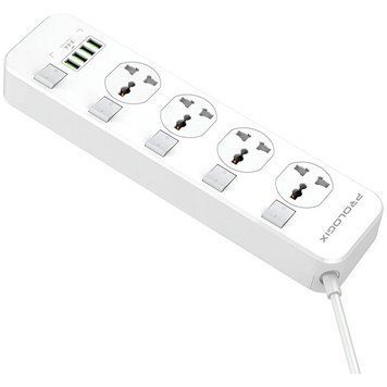 Мережевий фiльтр ProLogix PR-SC4408W мідь, .5 кВт, 4 розетки, 4 USB, 2 м, з вимикачами, White PR-SC4408W фото
