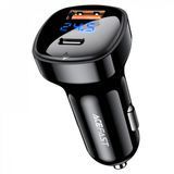 АЗП 1*Type-C+1*USB ACEFAST B4 66W digital display (AFB4B) 6974316280392 фото