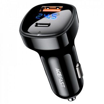 АЗП 1*Type-C+1*USB ACEFAST B4 66W digital display (AFB4B) 6974316280392 фото