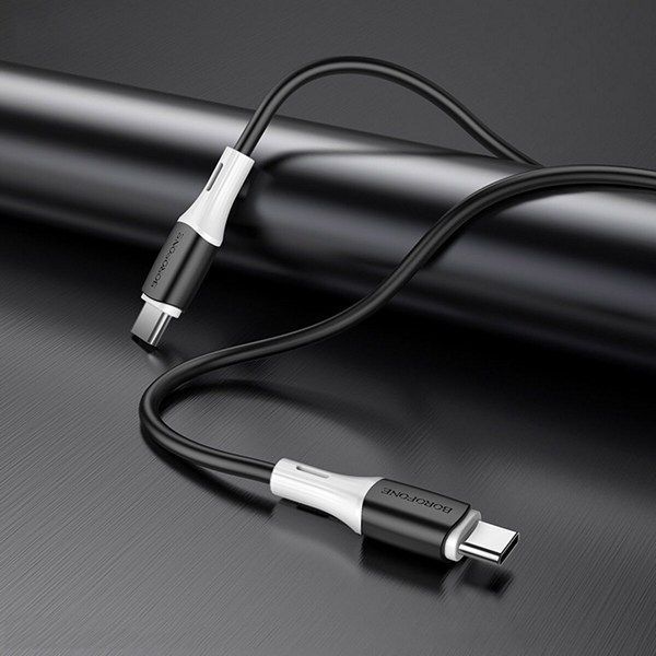 Кабель Type C&rarr;Type C BOROFONE BX79 silicone 60W 1 метр 3A Black 6974443384802 фото