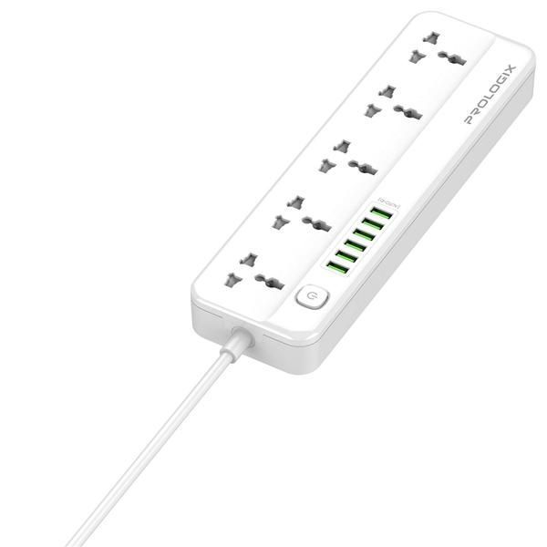 Мережевий фiльтр ProLogix PR-SC5614W) мідь 2.5 кВт, 5 розеток, 6 USB AUTO ID, 2 м, White PR-SC5614W фото