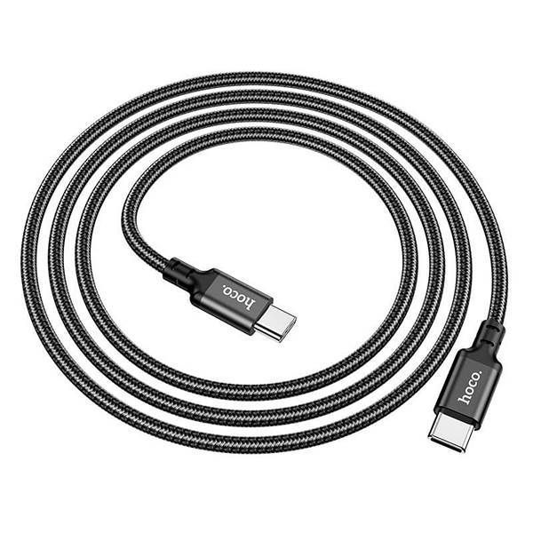 Кабель Type C&rarr;Type C HOCO X14 1 метр 3A 60W круглый в оплетке Black 6931474752215 фото