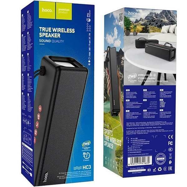 блютуз колонка Hoco HC3 Bounce sports |BT, TWS, AUX, FM, TF, USB| Black 6931474741639 фото