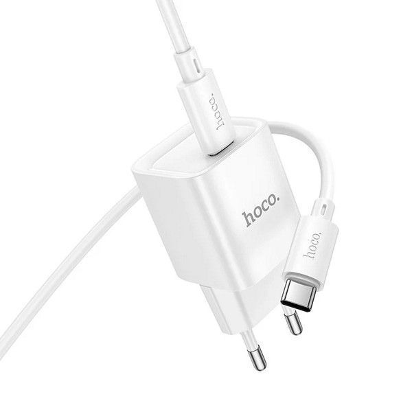 МЗП 1*Type-C 20W HOCO C146A Charm PD20W charger set(C to C) White 6942007630269 фото