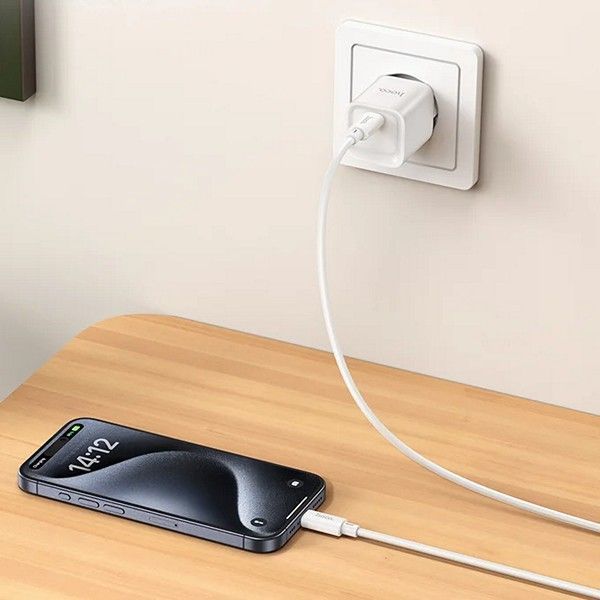 МЗП 1*Type-C 20W HOCO C146A Charm PD20W charger set(C to C) White 6942007630269 фото