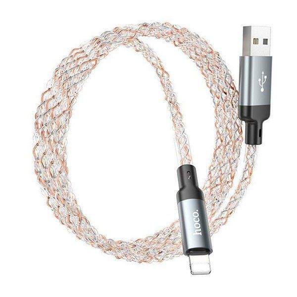 кабель USB&rarr;Lightning Hoco U112 Shine 1 метр 2.4A Gray 6931474788801 фото