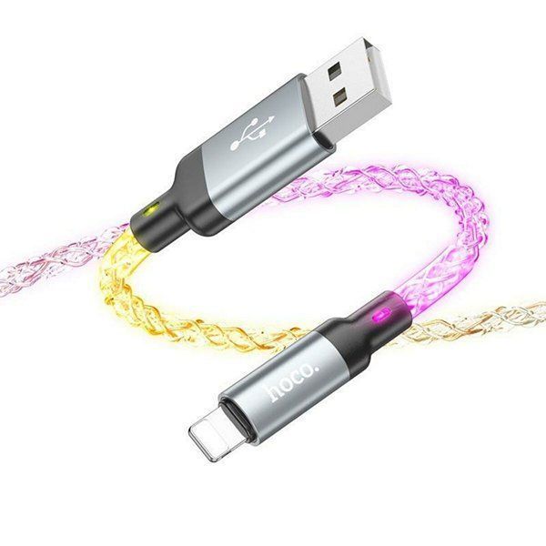 кабель USB&rarr;Lightning Hoco U112 Shine 1 метр 2.4A Gray 6931474788801 фото