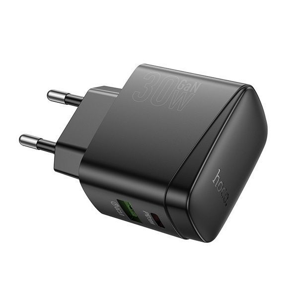МЗП 1*Type-C + 1*USB 30 Watt Hoco CS61A Bright PD/QC Black 6942007638425 фото