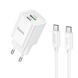 МЗП 1*Type-C + 1*USB 30 Watt HOCO C149A Charm PD30W+QC3.0 charger set (C to C)(EU) White 6942007630351 фото 1