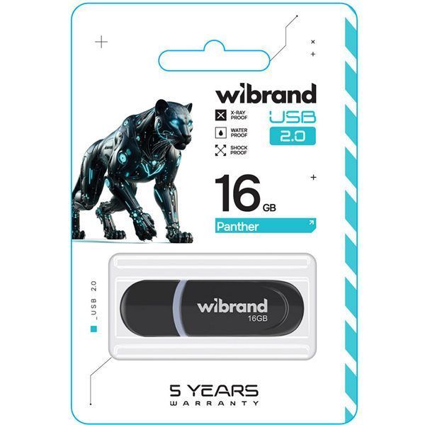 WIBRAND USB 2.0 Panther 16 GB Black (WI2.0/PA16P2B) WI2.0/PA16P2B фото