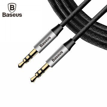 Кабель аудио AUX 1м Baseus Yiven AUX Audio M30 \ Silver+Black CAM30-BS1 фото
