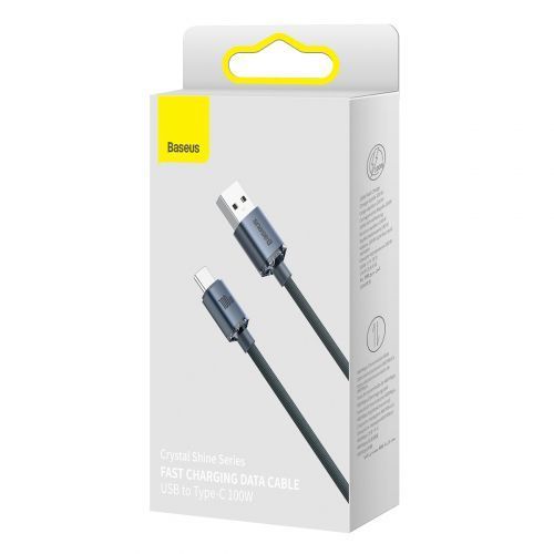 Кабель USB&rarr;Type C BASEUS Crystal Shine Series 100W 1.2 метрa 5A Black CAJY000401 фото