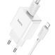 МЗП 1*USB 2100mA Hoco C106A Leisure + Lightning кабель, White (HC106ALW) 6931474783899 фото 3