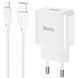МЗП 1*USB 2100mA Hoco C106A Leisure + Lightning кабель, White (HC106ALW) 6931474783899 фото 2