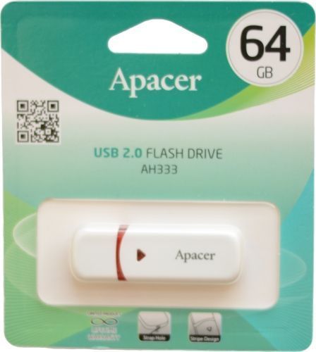 Apacer USB 2.0 AH333 White 64GB (AP64GAH333W-1) AP64GAH333W-1 фото