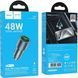 АЗП 1*Type-C+1*USB HOCO Z60 Bloom 48W PD30W+QC3.0 Metal Gray 6942007642095 фото 3