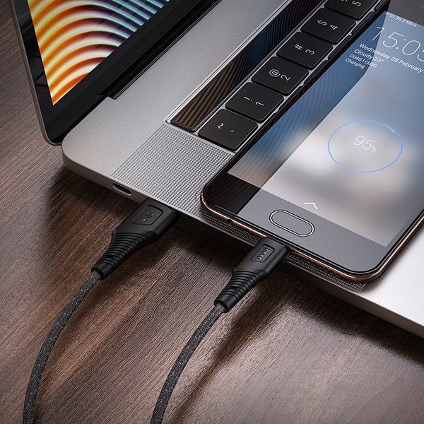 Кабель usb AM-microUSB Hoco X58 Airy silicone 1 метр 2.4A силиконовый Black 6931474744524 фото