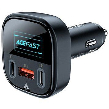 АЗП 2*Type-C+1*USB ACEFAST B5 101W metal car charger with OLED smart display (AFB5B) AFB5B фото